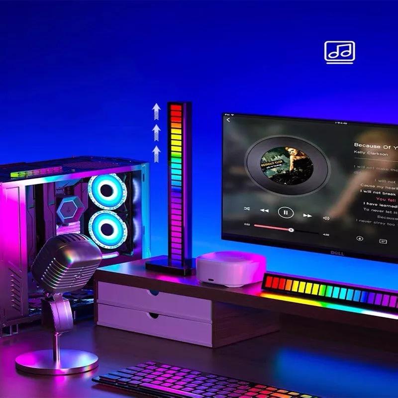Thanh đèn LED RGB cảm ứng theo nhạc 16 triệu màu điều khiển qua APP, trang trí decor Xe Ô Tô, phòng Studio Gaming