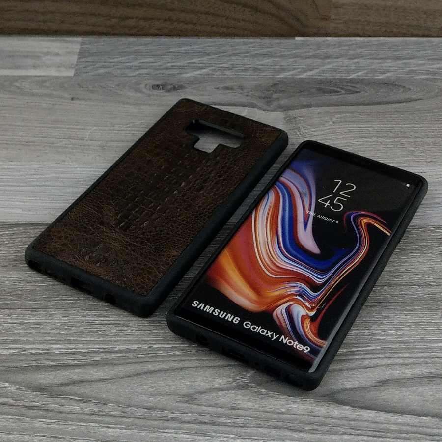 Ốp Lưng dành cho Samsung Galaxy Note 9 Da Cá Sấu Có Gù Màu Nâu Đất