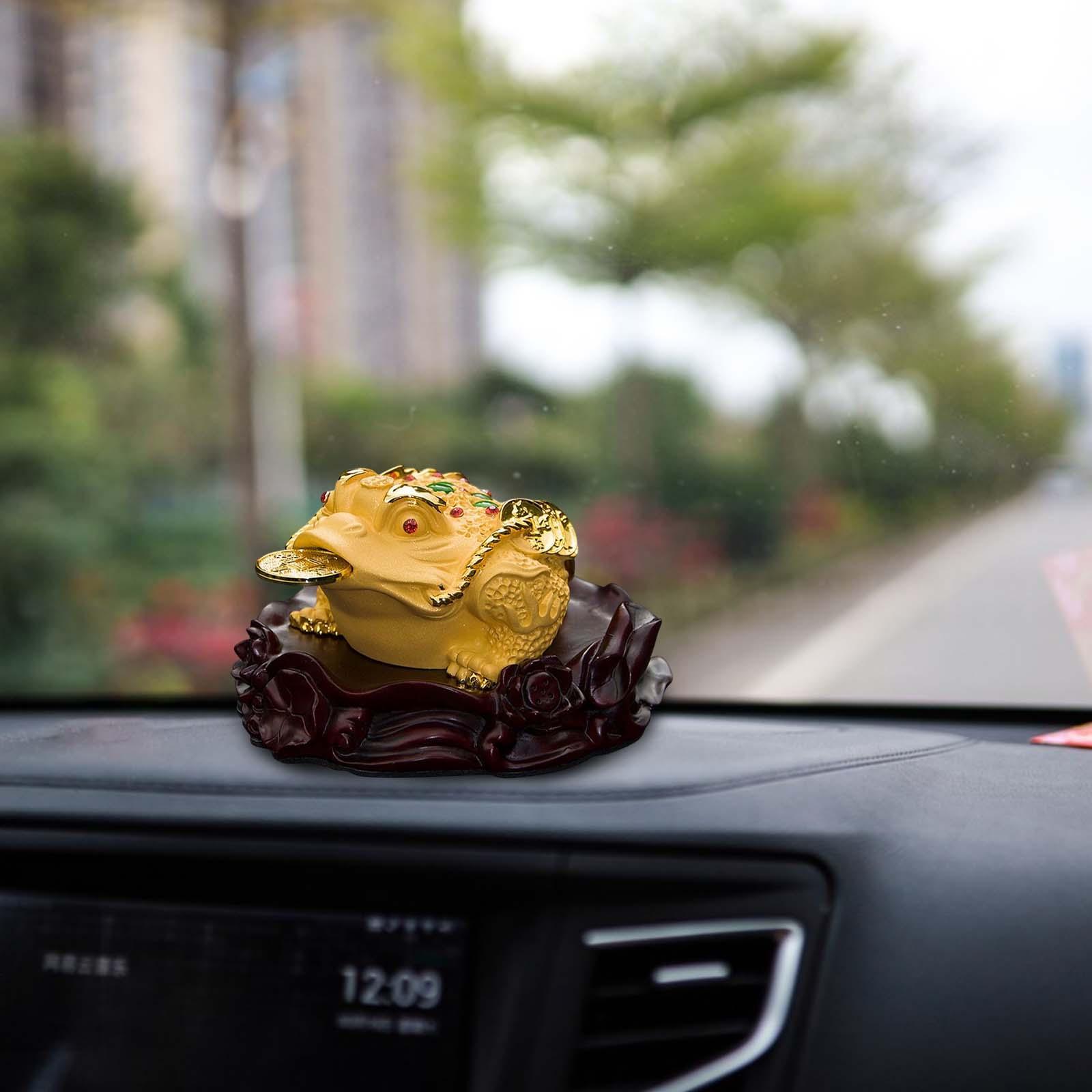 Feng Shui Lucky  Toads Statue Ornament for Car Interior Restaurant