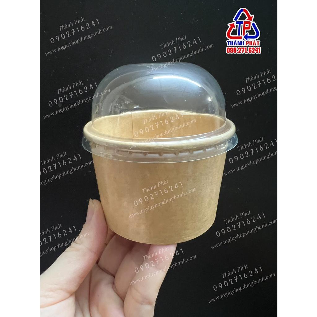 50 Ly kem giấy kraft đựng kem - chè - xôi - thức ăn mang đi - chống thấm nước