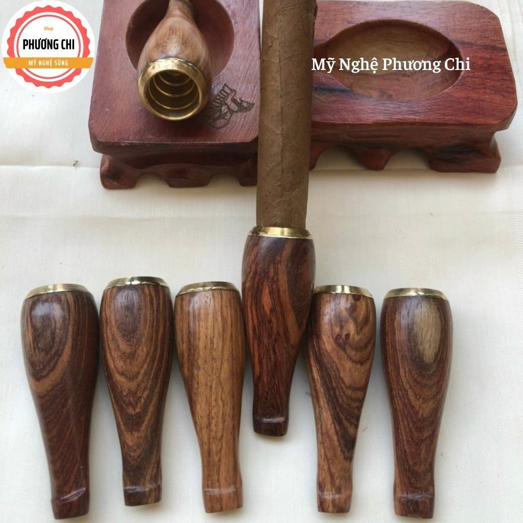 Tẩu cigar Chất liệu gỗ trắc, sừng ring 32-42