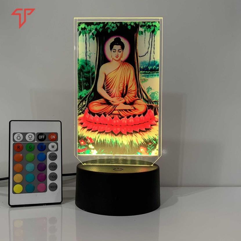 Đèn Led hình Phật Thích Ca Mâu Ni, đèn led 3D hình thờ, Tranh led
