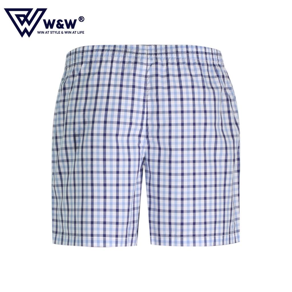 Quần Short Nam WW Dáng Regular Fit Cạp Chun Chất Cotton Mềm Mịn Bền Màu Thấm Mồ Hôi WSH17