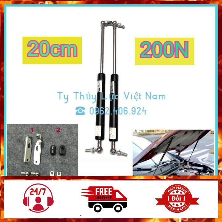 Ty Thủy Lực, Ty Chống, Ben Hơi Nâng Hạ Capo, Cốp Sau Ô Tô 200N-20kg Dài 20cm