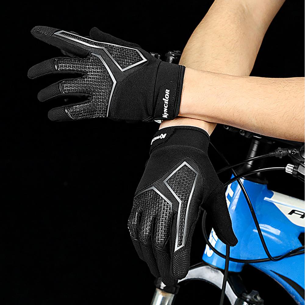 Mùa Đông Chống Gió Đi Xe Đạp Ngón Tay Dài Màn Hình Cảm Ứng Đi Xe Đạp MTB Găng Tay Nhiệt Ấm Xe Máy Chống Thấm Nước Size: XL