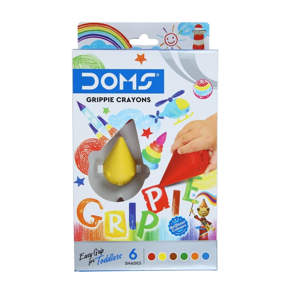 Hộp 6 Bút Sáp Màu Grippie - DOMS 8354