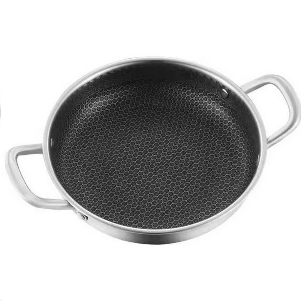 CHẢO TỔ ONG 2 QUAI MẪU MỚI SIZE 28 - 30CM, CHẢO TỔ ONG ĐÁY PHẲNG 2 QUAI MẪU MỚI