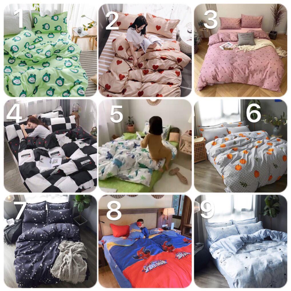 Bộ 4 Món Chăn Ga Gối Cotton Poly | Hàng nhập khẩu hỗ trợ bo chun