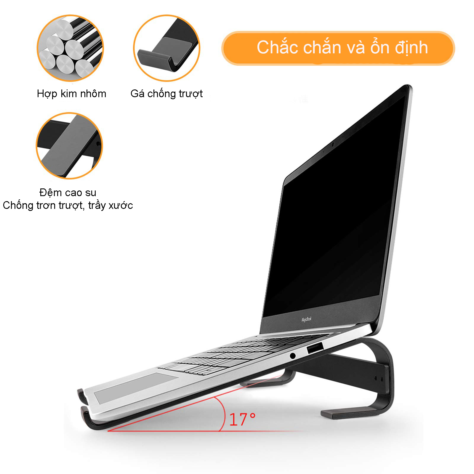 Giá Đỡ Máy Tính, Laptop, Macbook Hợp Kim Nhôm Cao Cấp. Hỗ Trợ Tản Nhiệt Chống Mỏi Cổ, Vai, Gáy. Hàng Chính Hãng Tamayoko