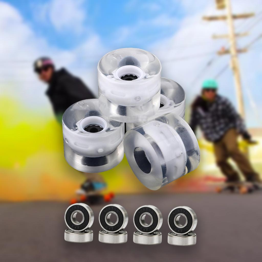 4Pcs Luminous Skateboard Wheels Flash Longboard Wheel Replacement