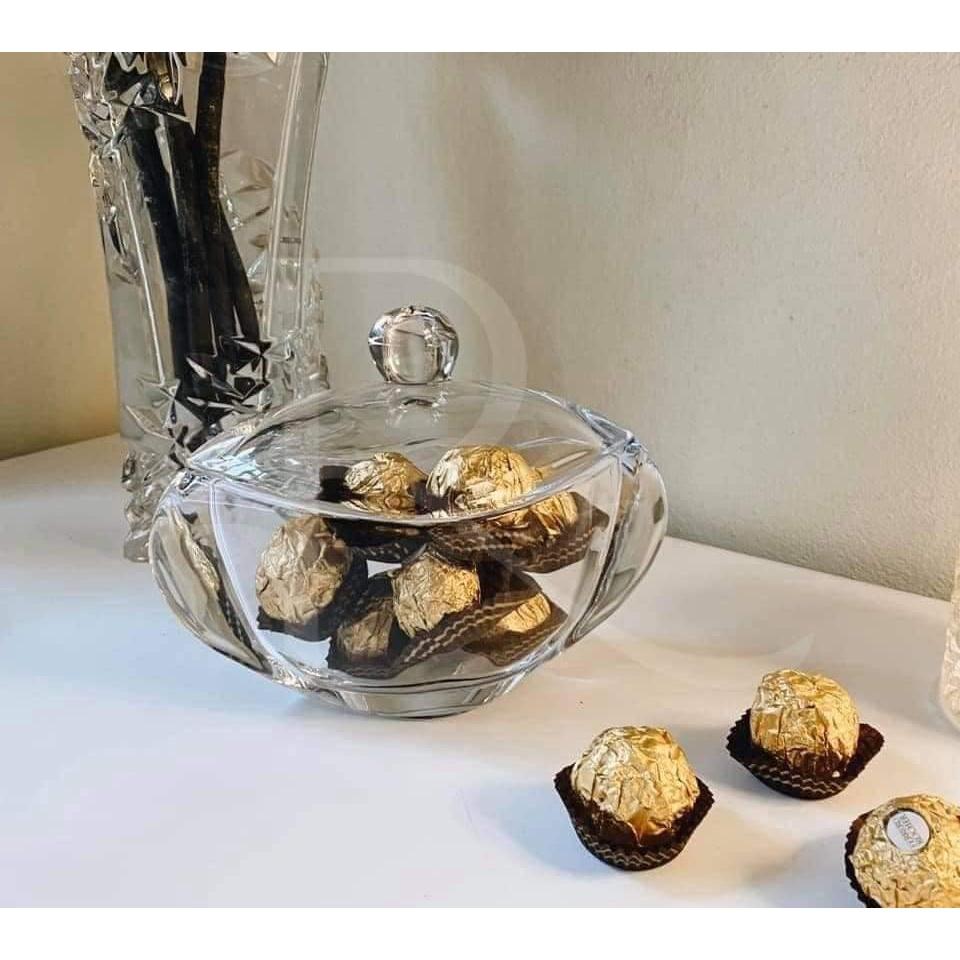 Âu, Thố Pha Lê Đựng Bánh, Mứt, Kẹo Bohemia, Siêu Sang, Khay Thủy Tinh Đựng Bánh Kẹo, Nhập Đức