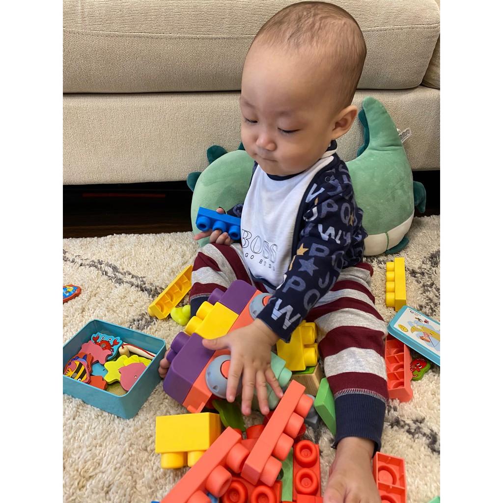 Lắp ghép nhựa dẻo lắp ghép 50 chi tiết kích thước siêu to cho bé nhỏ đồ chơi phát triển tư duy
