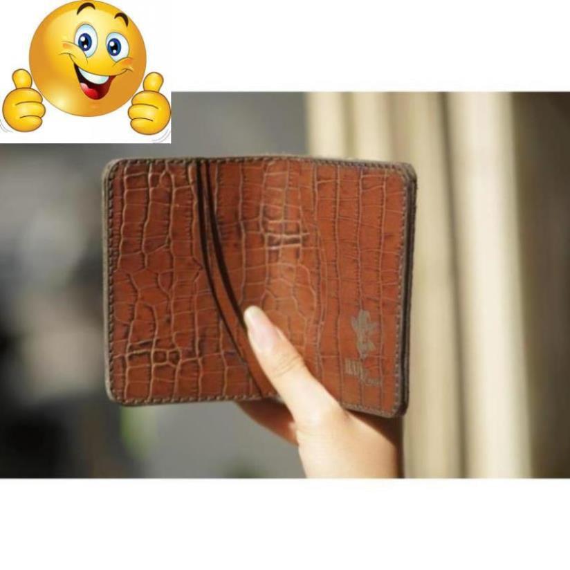 VÍ VUÔNG RAM ONE DA BÒ THẬT VÂN CÁ SẤU - CHÍNH HÃNG RAM LEATHER .