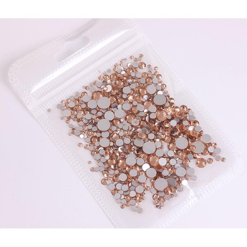 Bịch đá chân keo 1000 viên - màu hồng gold
