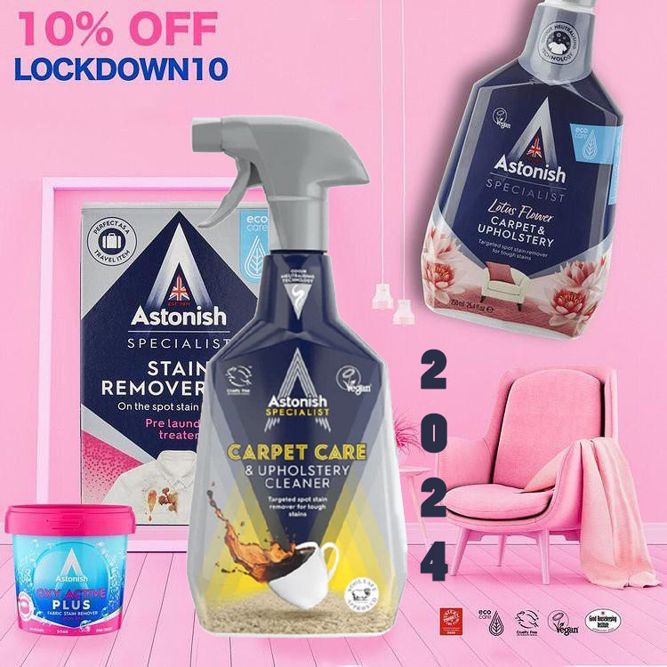 Bình xịt tẩy nỉ thảm Astonish thương hiệu Anh tẩy vết bẩn cực mạnh trên bề mặt vải nỉ thảm không bay màu C6720 750ml