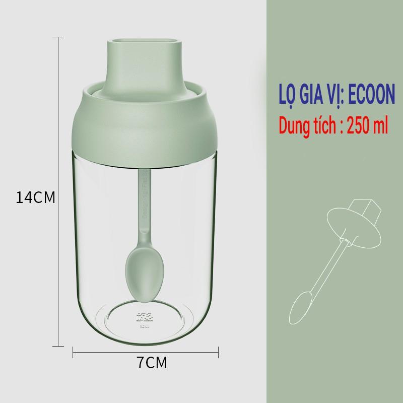 Hủ Thủy Tinh Đựng Gia Vị Nắp Xanh Hàng Cao Cấp 250ml, hộp đựng gia vị, hộp để đồ