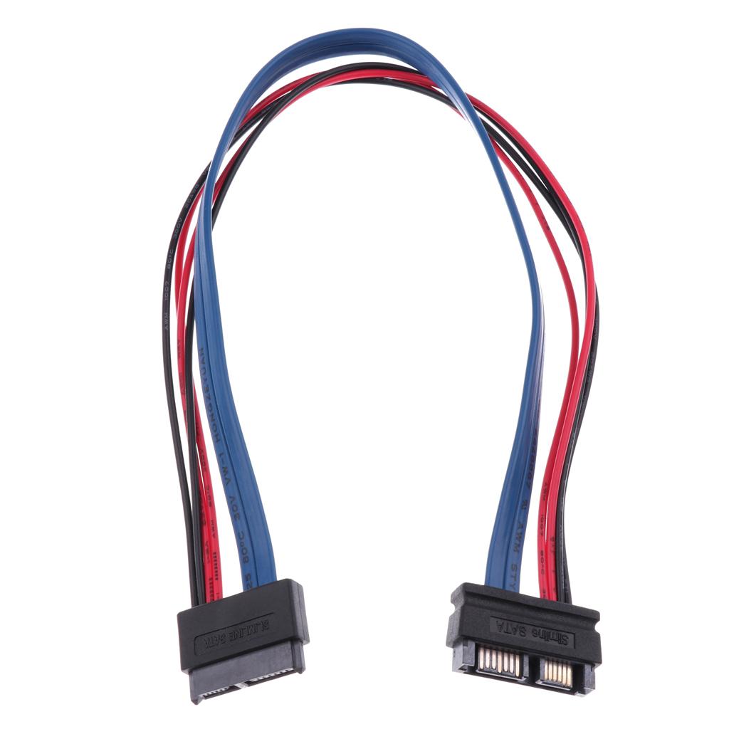 1Pcs SATA Cables Serial ATA 7+6Pin Male to 7+6Pin Female Extension 30cm