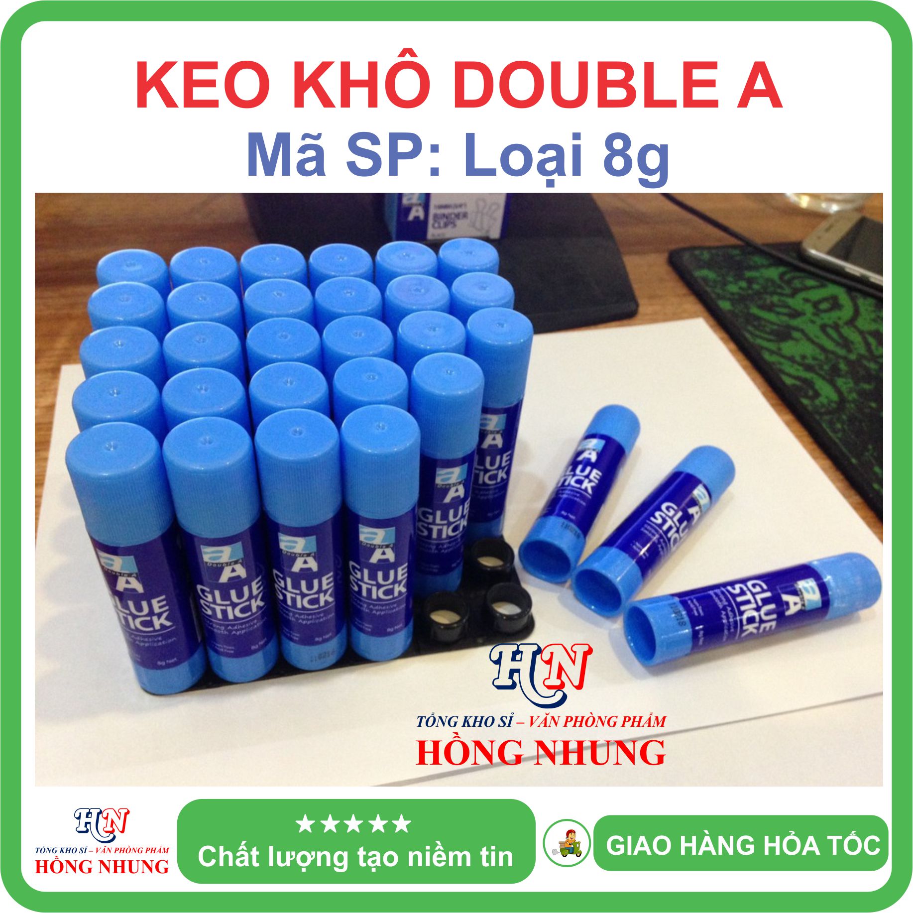 Keo Khô dán giấy Double, Khô Nhanh, Không Độc Hại, giúp bé ham học.