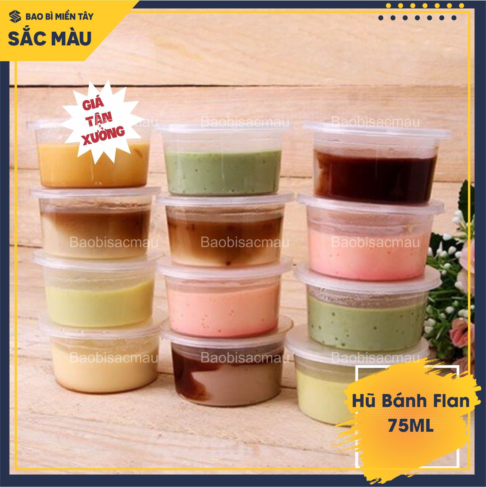 100 Hũ bánh flan, rau câu 75ML có nắp