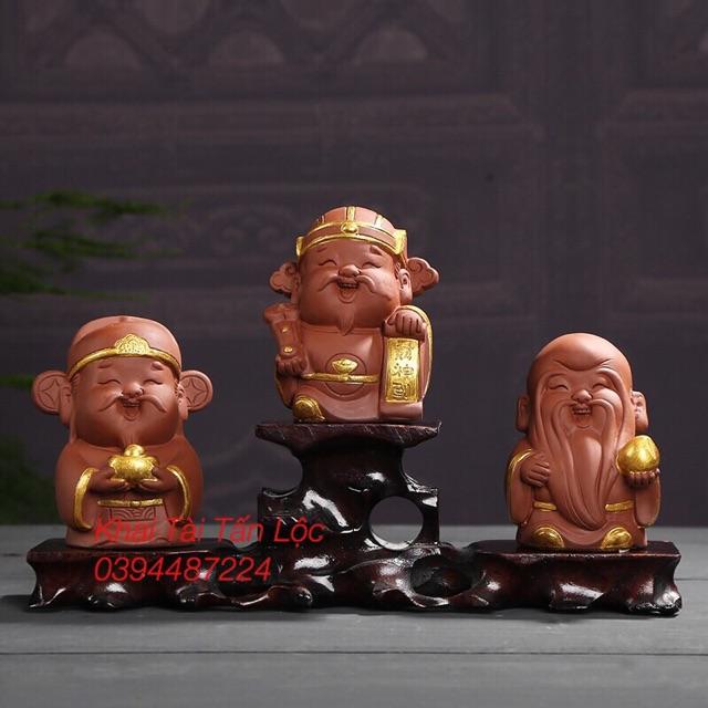 Đế gỗ 3 trụ tam sơn để đặt tượng , chậu bonsai trang trí