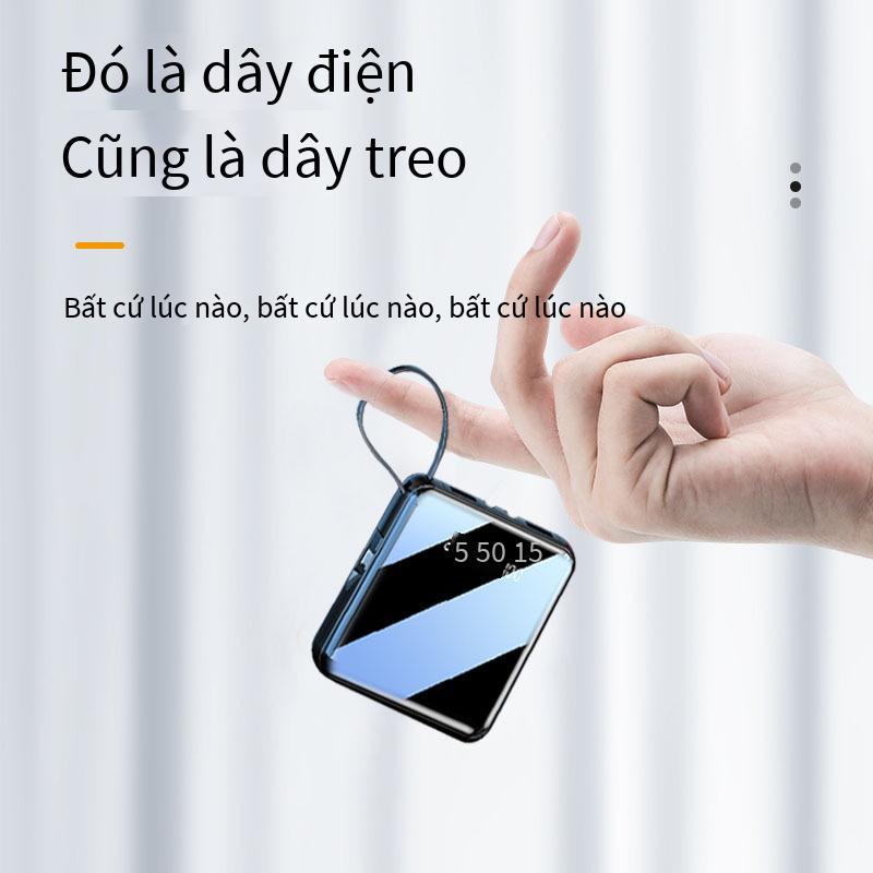 Đảm bảo chất lượng mini dung lượng lớn khép kín dòng dây gương sạc kho báu 20000 mAh màn hình hiển thị kỹ thuật số năng lượng di động in quà tặng
