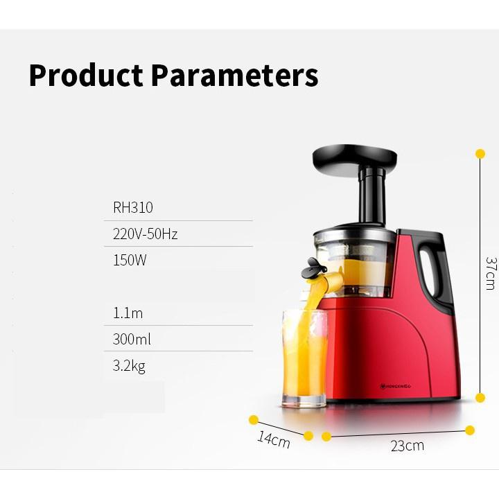 Máy trái cây chậm, máy ép chậm HongXin RH310 giữ nguyên chất dinh dưỡng ép 95% lượng nước, phiên bản mới 2021