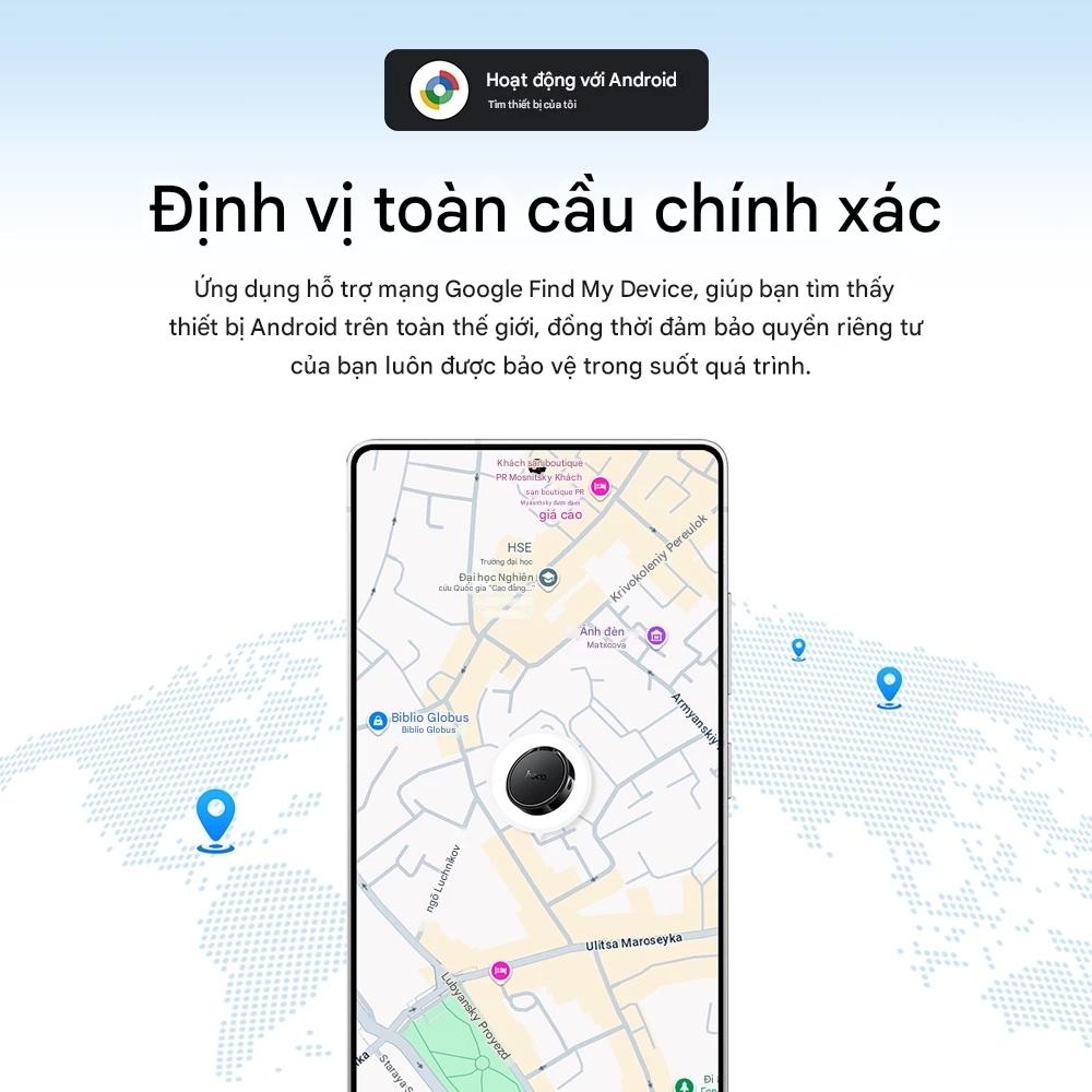 Thiết bị định vị thông minh không dây HOCO E96A Busca dành cho Android Hỗ trợ Google Find My Network chống thất lạc chìa khóa, ví tiền, xe, hành lý - Hàng chính hãng