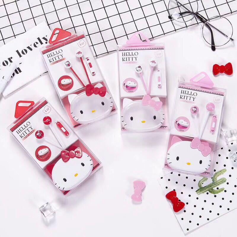 Tai Nghe Hình Mèo Hello Kitty Dễ Thương 3.5mm Cho Điện Thoại, Mp3, Laptop
