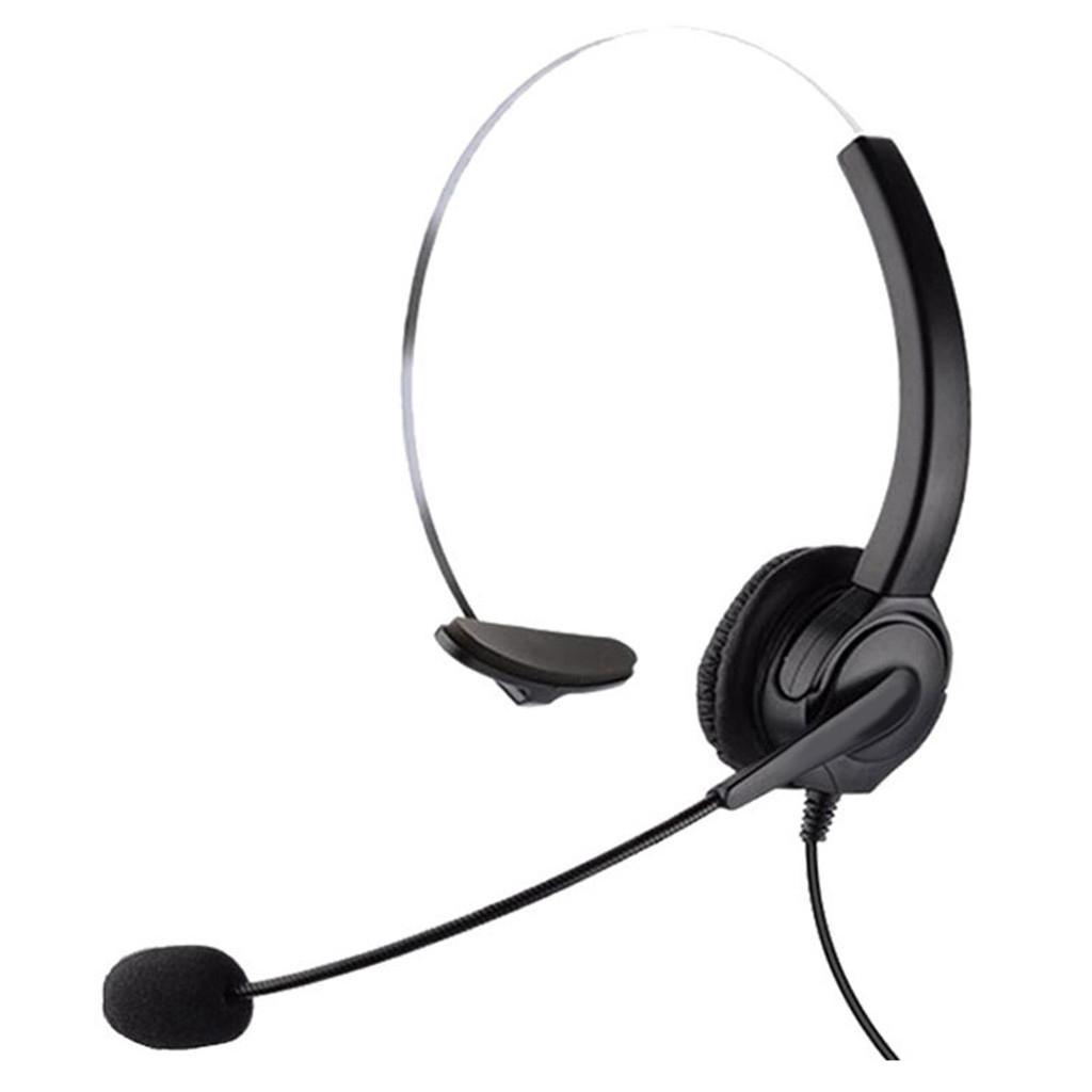 Call Center Noise Cancelling Headphone Telephone Headset Black Monaural