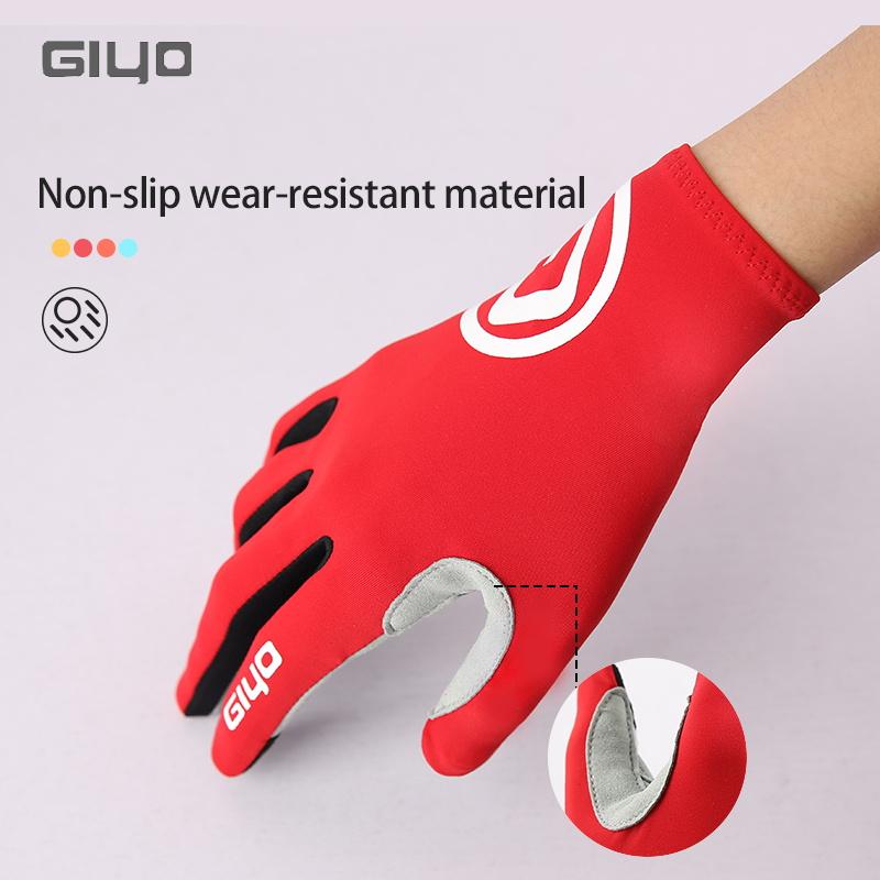 Giyo găng tay đạp xe toàn bộ ngón tay găng tay chống trượt dài mtb găng tay xe đạp lycra vải găng tay thiết bị đạp xe Color: Black Size: XL