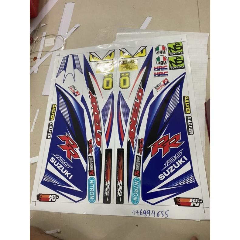 Tem rời Axelo 125 RR trắng xanh