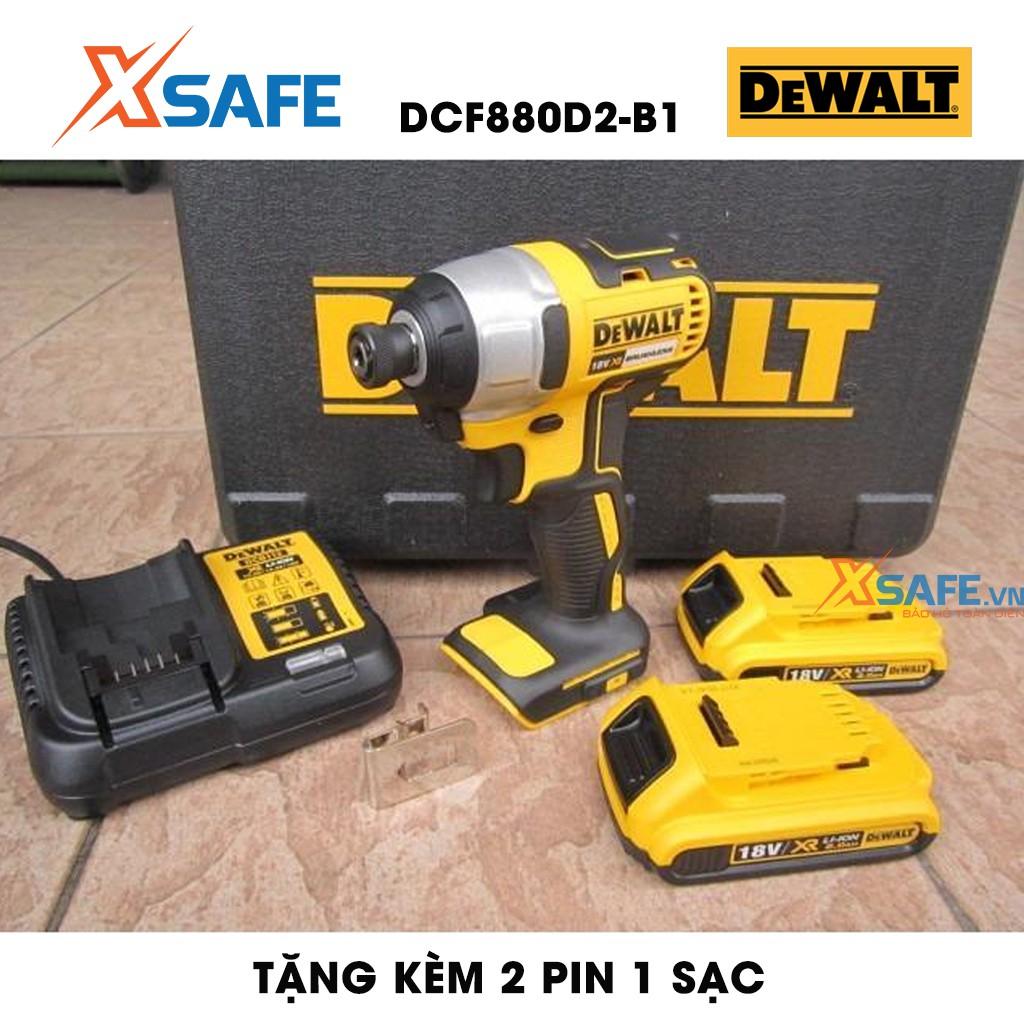 Máy siết bulong cầm tay DEWALT DCF880D2-B1 dùng pin 18V Tặng kèm 2 pin, 1 sạc - Chính hãng