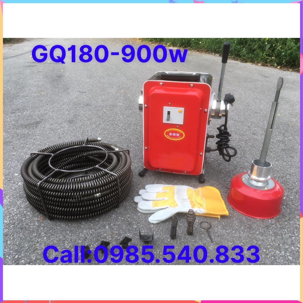 Máy thông tắc cống gia đình GQ180 công suất 900W kèm theo 2 cuộn dây phi 8, 16 và 6 đầu thông