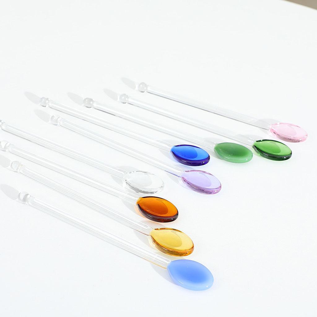 2Pcs Glass Teaspoons Safe Stirring Spoon for Stirring Coffee Bar