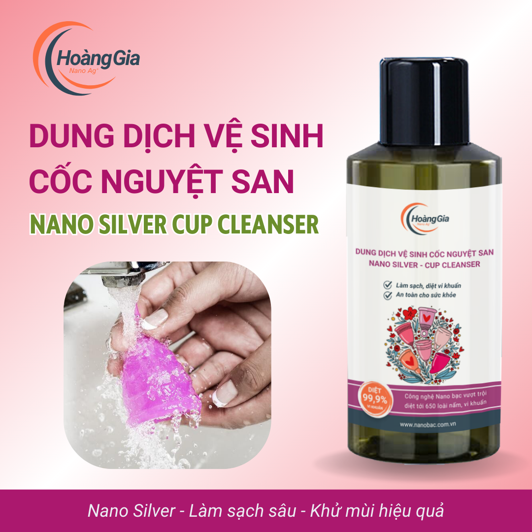 Dung Dịch Vệ Sinh Cốc Nguyệt San Nano Bạc - Làm Sạch, Khử Khuẩn Dịu Nhẹ &amp; An Toàn, Không Kích Ứng
