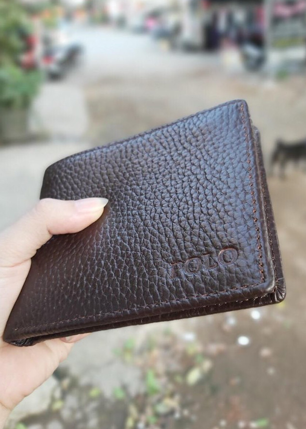 Ví da bò hạt thật 100% phong cách cổ điển
