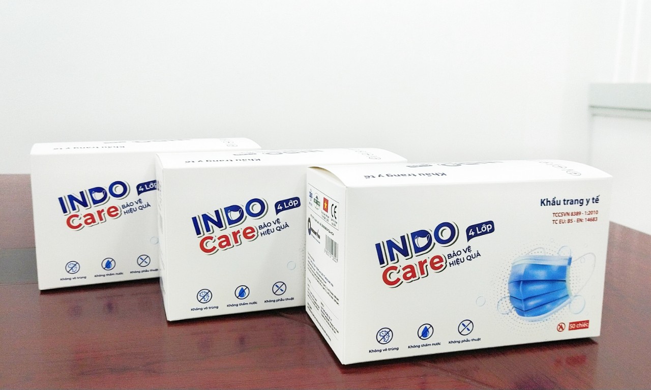 [InDoCare] Combo 3 hộp Khẩu Trang Y Tế 4 Lớp Kháng khuẩn 99% INDO CARE. Tiêu Chuẩn Châu Âu BS EN 14683-2019. Chống tia UV ngăn ngừa mụn khói bụi hiệu quả