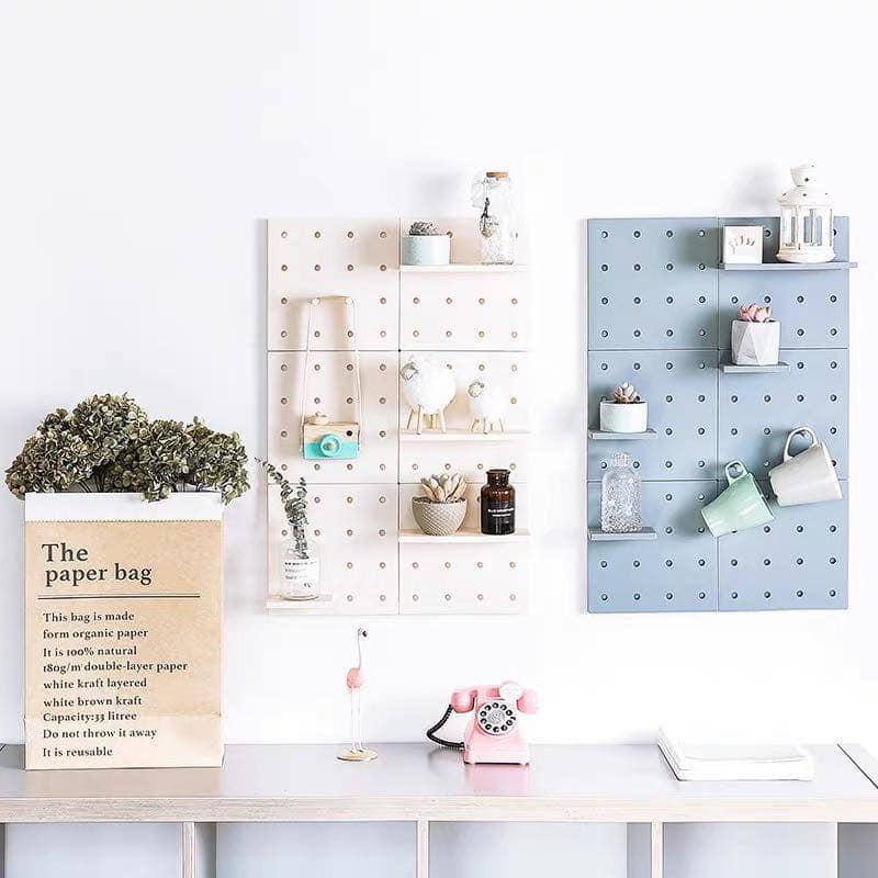 Bảng Pegboard Mini Bảng Treo Lỗ Trang Trí Nhựa Cao cấp tấm nhựa có lỗ để trang trí kệ để trang trí Giá dán tường để đồ