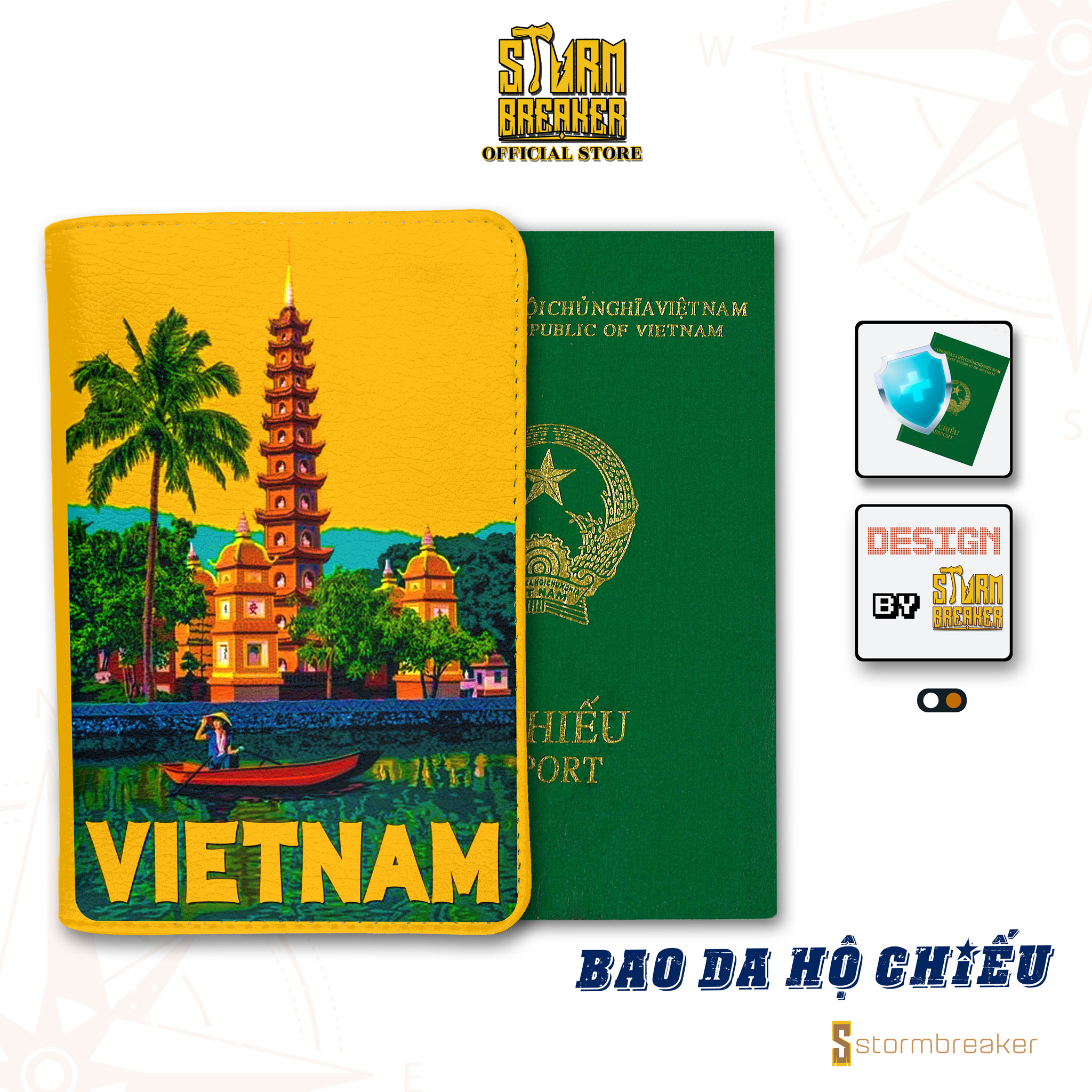 Ví Passport Du Lịch VIỆT NAM - Bao Da Hộ Chiếu STormbreaker Siêu Dễ Thương - Passport Cover Holder TRAVEL WITH VIETNAM - Thiết Kế Đơn Giản - Tinh Tế - Hình Ảnh Sắc Nét - PP189