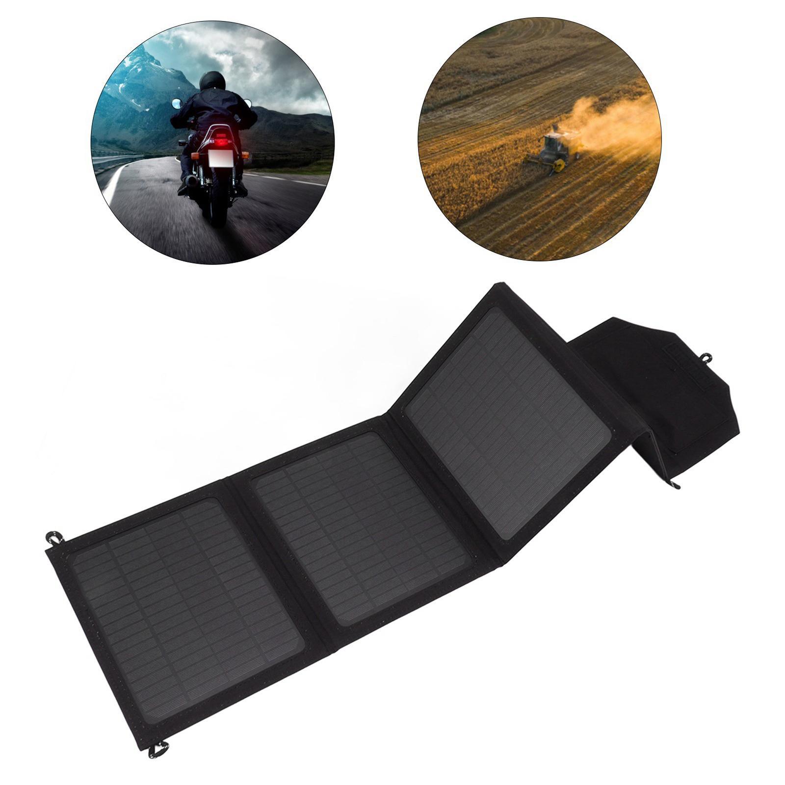 Solar Panel Charging Two USB Output 40W 12V-5V Monocrystalline Portable with Cord Solar Panel  for Outdoor Hiking House Laptop Phone