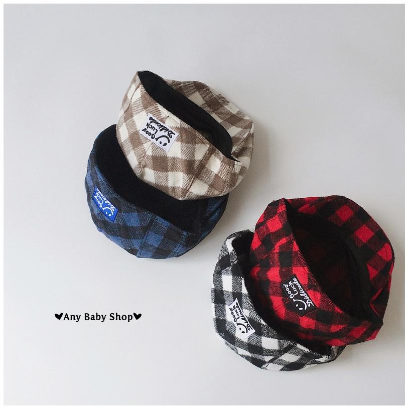 Nón Mũ nồi Beret sọc caro hot hit đội được hai kiểu cho bé nhiều màu cực cool