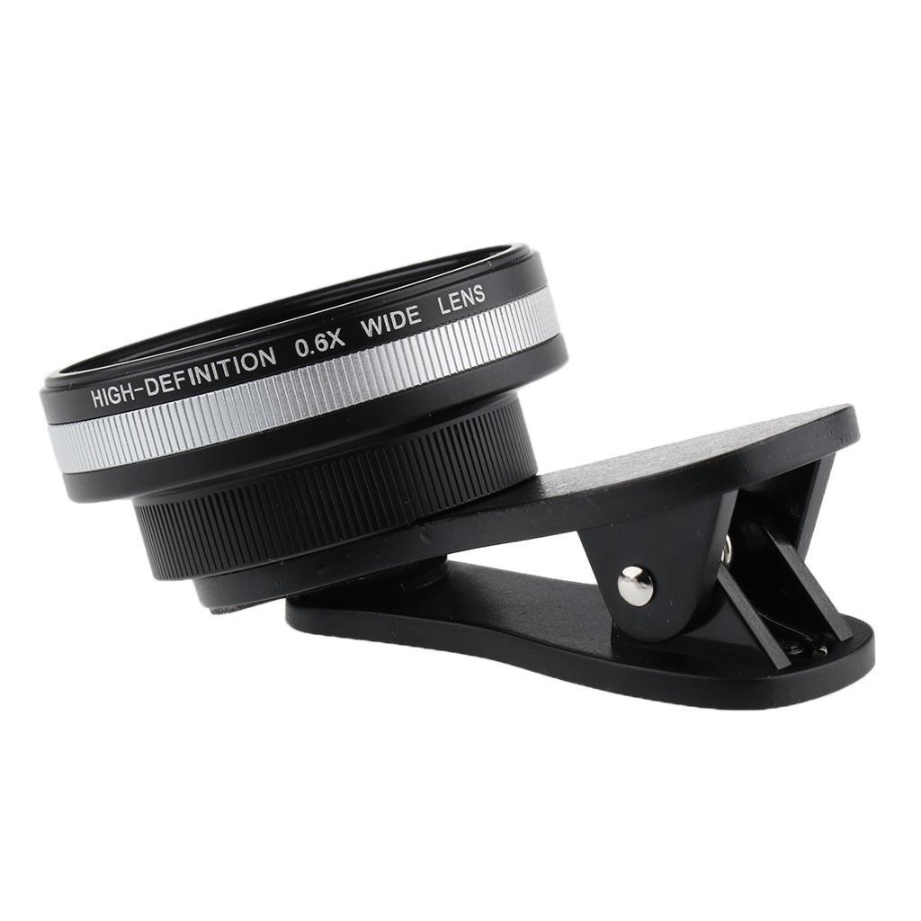 Optical Glass No Distortion 0.6X Wide-angle Lens Clip-on Phone