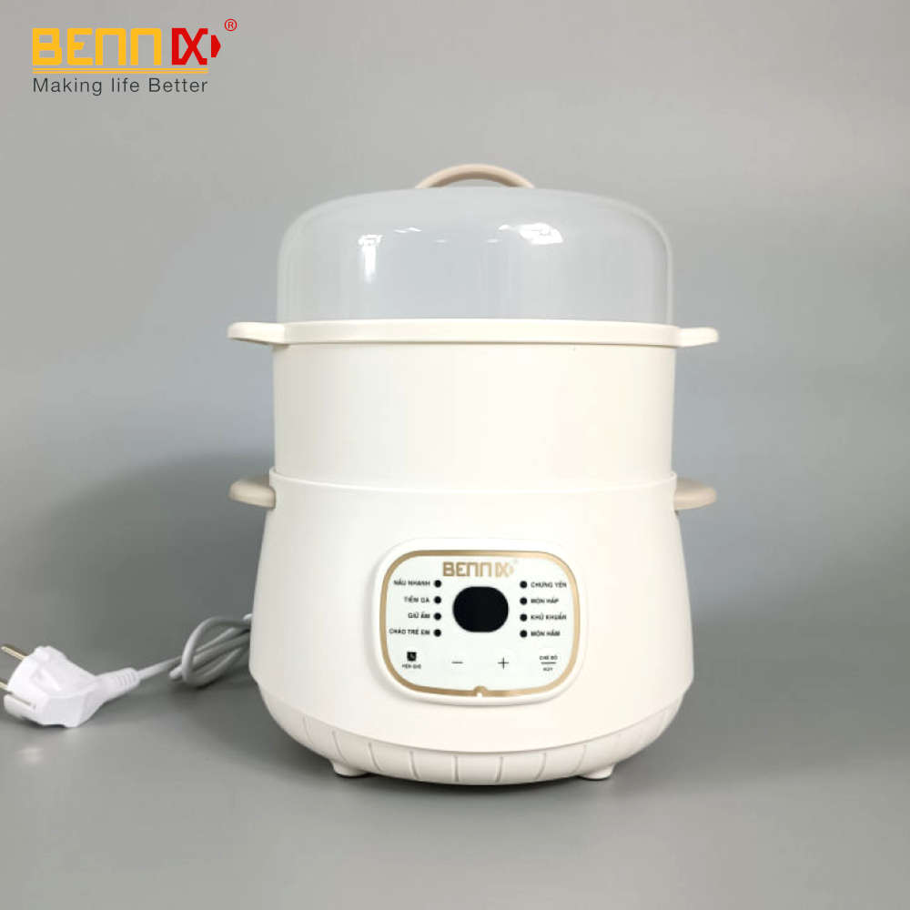 Nồi chưng yến hầm cách thủy Bennix BN-10SLC dung tích 1L kèm xửng hấp - Hàng chính hãng