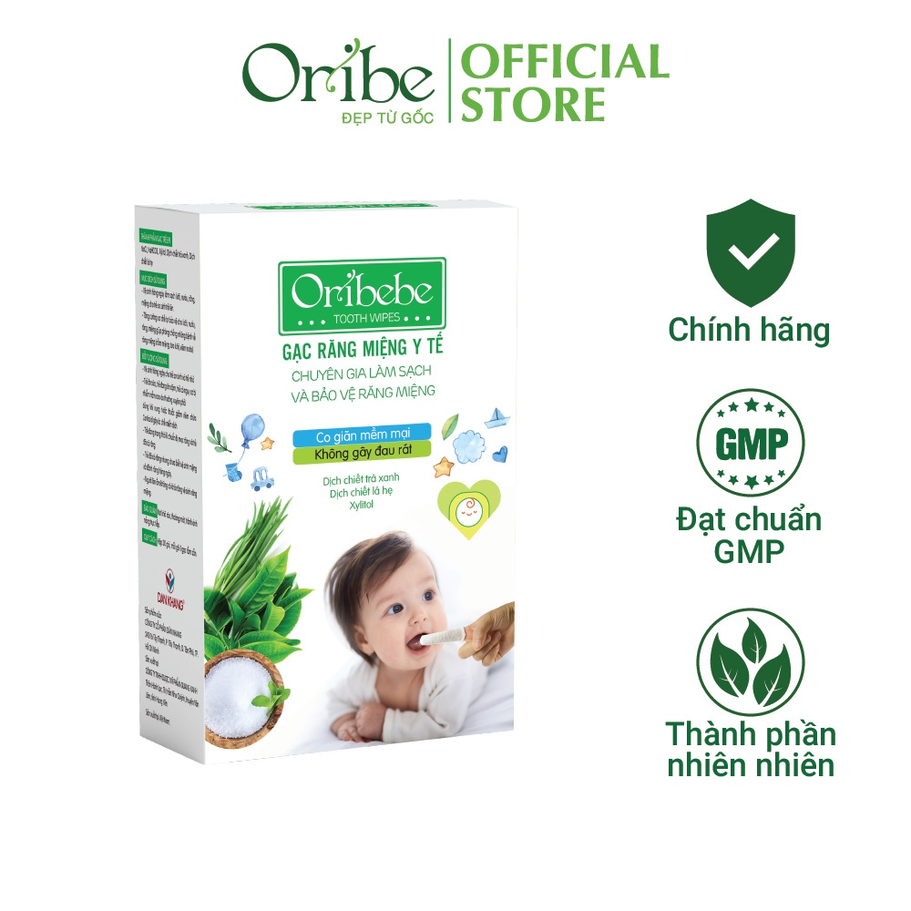 Gạc Rơ Lưỡi Oribebe Vệ Sinh Răng Miệng Cho Bé Hộp 30 Gói