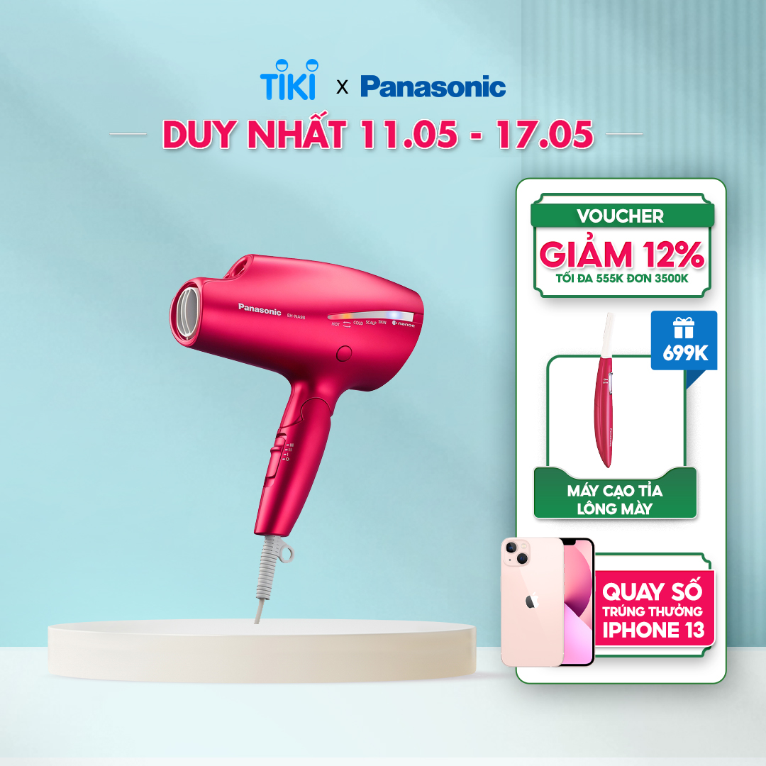 Máy Sấy Chăm Sóc Tóc Nanoe Panasonic EH-NA98RP645/ EH-NA98-K645 - Công Suất 1800W - Hàng Chính Hãng