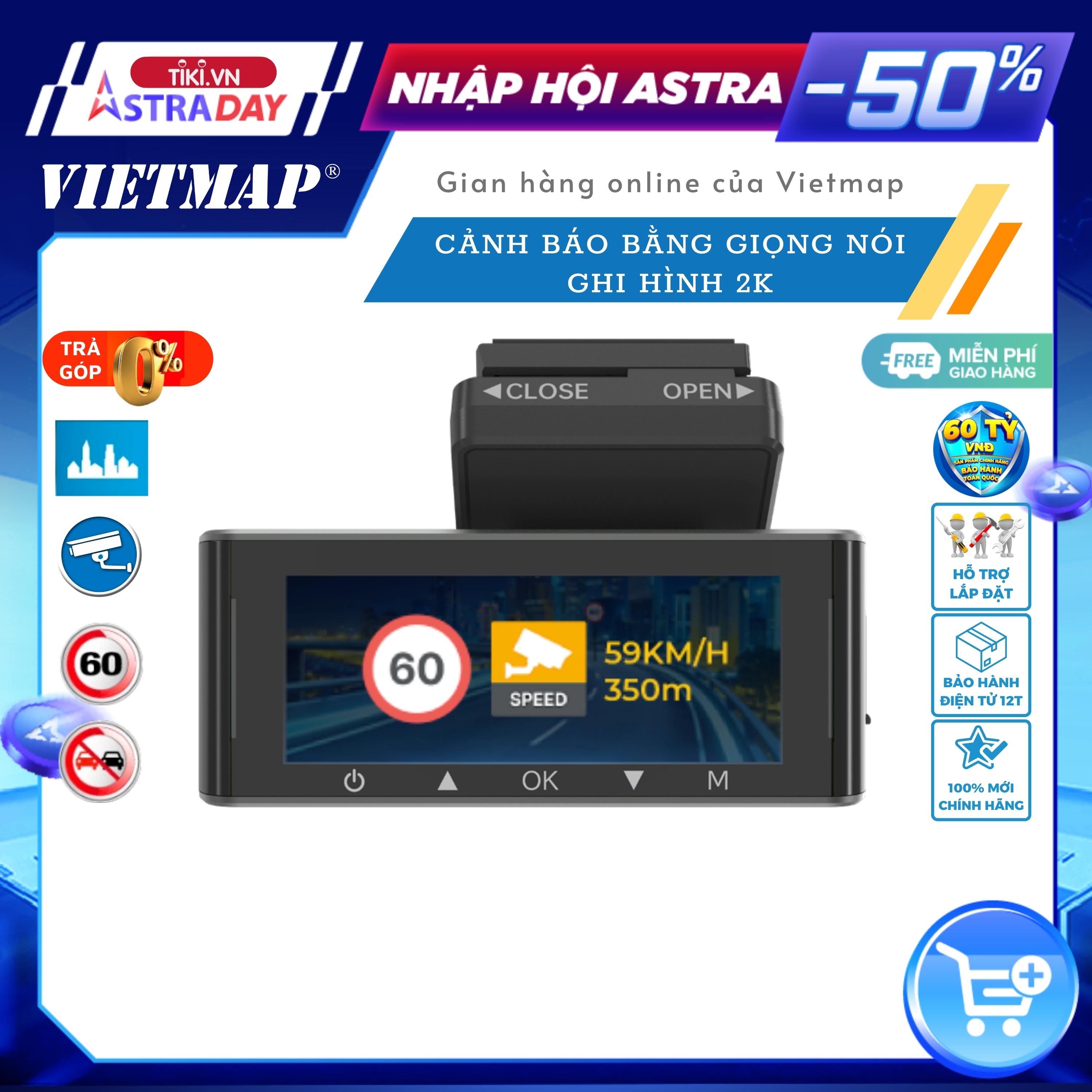 Vietmap SpeedMap M1 - Camera hành trình ô tô Cảnh báo giao thông bằng giọng nói - Cảnh báo Vượt tốc độ - Hàng chính hãng