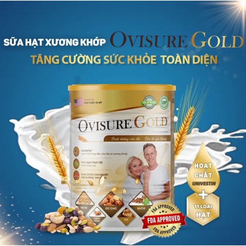 Sữa Hạt Xương Khớp Ovisure Gold Hộp 650g dùng được cho cả người ăn chay chinhhãng