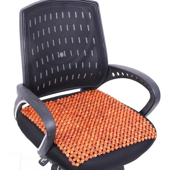 Miếng Đệm Lót Hạt Gỗ Tròn Trên Ô Tô, Xe Máy, Ghế Văn Phòng 43cm