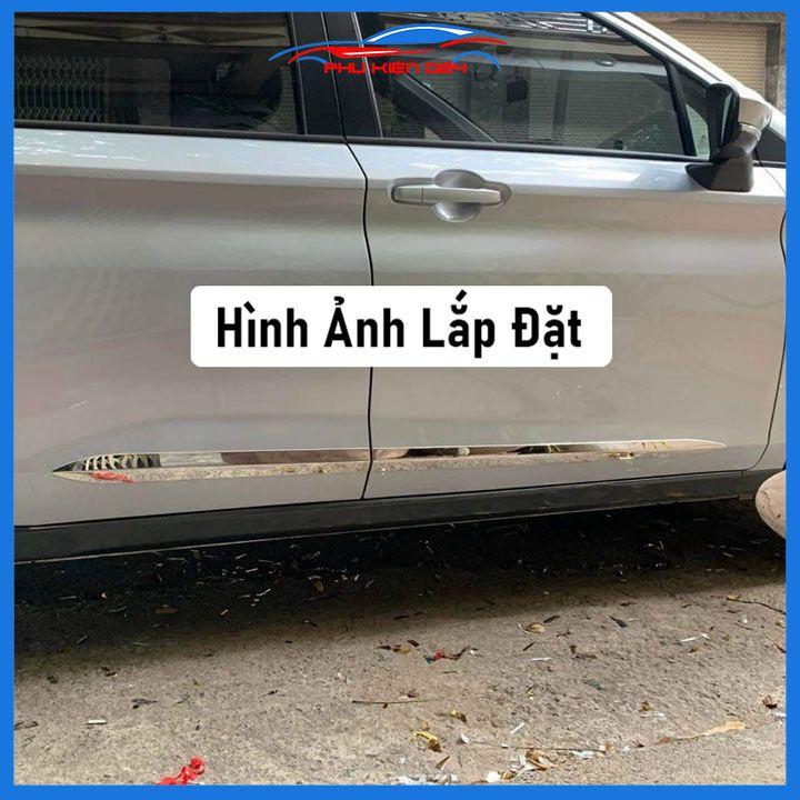 Bộ ốp nẹp sườn, nẹp hông xe ô tô Avanza 2022-2023 mẫu Inox trang trí bảo vệ cửa xe hơi