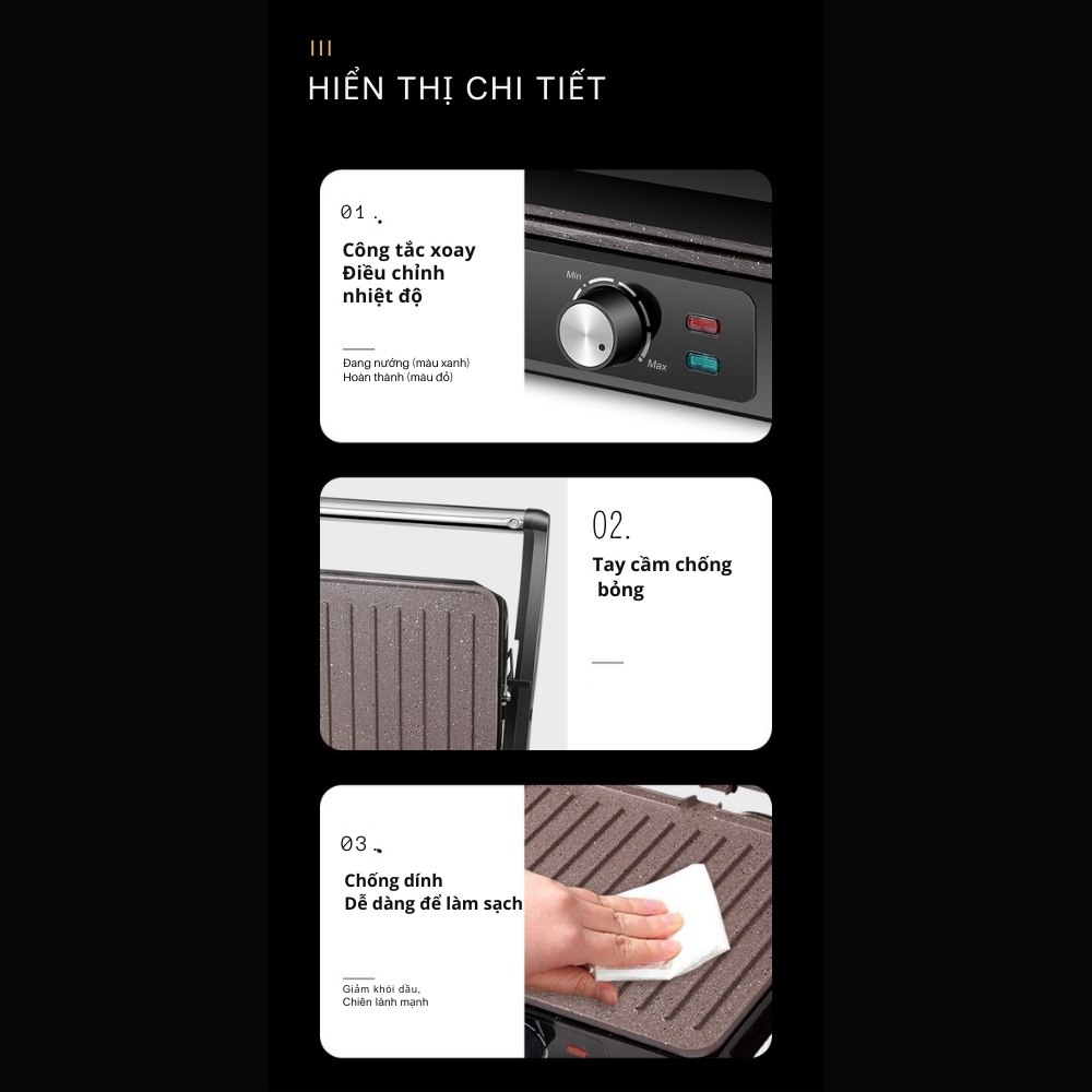 Máy kẹp nướng đa năng công suất lớn 2000W 2 mặt chống dính nướng thực phẩm nhanh chóng SOKANY SK-230 - HÀNG CHÍNH HÃNG - DELIYA